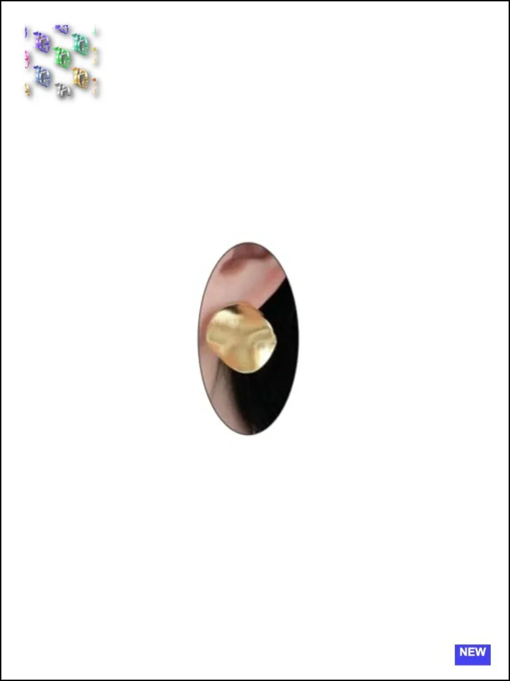 Chunky Gold Coin Hammered Curved Statement Stud Earrings for Women